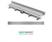 Желоб водосточный МСН 350 мм с вертикальным фланцем и матовой решеткой Бейзик CH 350 BN 3