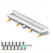 Жолоб водостічний МСН 350 мм з вертикальним фланцем і матовою гратами Медіум CH 350 MN 3