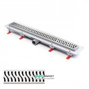 Желоб водосточный МСН 450 мм с горизонтальным фланцем и матовой решеткой Гармония CH 450 HN 1