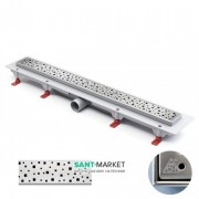 Жолоб водостічний МСН 650 мм з горизонтальним фланцем і матовою гратами Квадрати CH 650 SN 1