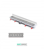 Желоб водосточный МСН 650 мм с вертикальным фланцем и матовой решеткой Гармония  CH 650 HN 3