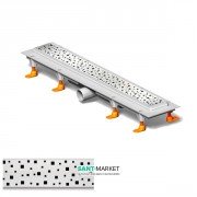 Жолоб водостічний МСН 450 мм з горизонтальним фланцем і полірованої гратами Квадрати CH 450 S