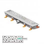 Жолоб водостічний МСН 650 мм з горизонтальним фланцем і полірованої гратами Краплі CH 650 D