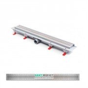 Желоб водосточный МСН 850 мм с горизонтальным фланцем и полированной решеткой Бейзик CH 850 B