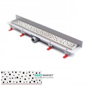 Желоб водосточный МСН 650 мм с вертикальным фланцем и матовой решеткой Квадраты CH 650 SN 3