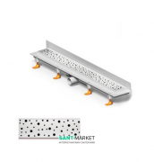 Желоб водосточный МСН 650 мм с вертикальным фланцем и матовой решеткой Капли CH 650 DN 3