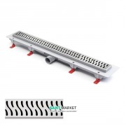 Желоб водосточный МСН 850 мм с горизонтальным фланцем и полированной решеткой Гармония CH 850 H