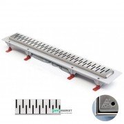 Желоб водосточный МСН 1050 мм с горизонтальным фланцем и матовой решеткой Медиум CH 1050/S40 MN 1