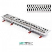 Жолоб водостічний МСН 650 мм з горизонтальним фланцем і матовою гратами Гармонія CH 650 / S40 HN 1