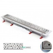 Желоб водосточный МСН 850 мм с горизонтальным фланцем и матовой решеткой Квадраты CH 850/S40 SN 1