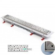 Жолоб водостічний МСН 950 мм з горизонтальним фланцем і матовою гратами Краплі CH 950 / S40 DN 1