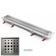 Желоб водосточный МСН 750 мм с горизонтальным фланцем и матовой решеткой Бейзик CH 750/S40 BN 1