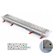 Желоб водосточный МСН 950 мм с горизонтальным фланцем и матовой решеткой Капли CH 950/S40 DN 1