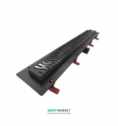 Жолоб водостічний МСН 650 мм з горизонтальним фланцем і чорної гратами Гармонія CH 650 H C