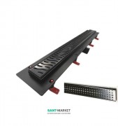 Жолоб водостічний МСН 650 мм з горизонтальним фланцем і чорної гратами Бейзік CH 650 B C