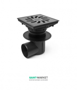 Уличный трап MCH с боковым сливом D 110 решетка пластик чёрный 437 S