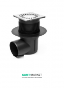 Вуличний трап MCH з бічним зливом D 110 решітка нержавіюча сталь чорний 424 S N