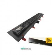 Желоб водосточный МСН 850 мм с горизонтальным фланцем и чёрной решеткой Классик CH 850 K C