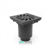 Уличный трап MCH с вертикальным сливом D 110 решетка чугун чёрный 328