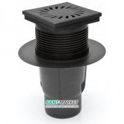 Уличный трап MCH с вертикальным сливом D 110 решетка чугун чёрный 827 S Li