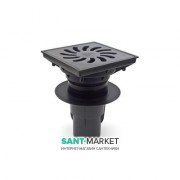 Уличный трап MCH с вертикальным сливом D 110 решетка пластик чёрный 831 S P