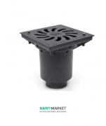 Уличный трап MCH с вертикальным сливом D 110 решетка чугун чёрный 328 z