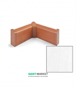 Внутрішній кут плінтуса для прокладки труб MCH пластик білий FT502