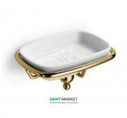 Мыльница для ванной с держателем Lineabeta Venessia керамика/латунь белый/бронза 52902.35