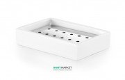 Мыльница для ванной прямоугольная Lineabeta Saon керамика белый 44032.09