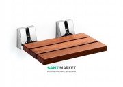 Складаний настінний стільчик Lineabeta Runner нержавіюча сталь / дерево 54720.29