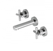 Смеситель для раковины двухвентильный настенный скрытый Tres коллекция Max-Tres хром 163152