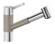 Смеситель для кухни Blanco Tivo-S SILGRANIT® однорычажный хром/серый беж 517619