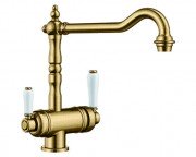 Змішувач для кухні Blanco Sora Двохважеля полірована латунь 520835