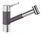 Смеситель для кухни Blanco Tivo-S SILGRANIT® однорычажный хром/темная скала 518798
