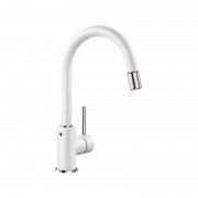 Змішувач для кухні Blanco Mida-S Silgranit одноважільний висувний вилив білий 521457