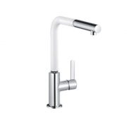 Смеситель для кухни Kludi L-ine S однорычажный хром/белый матовый 408519375