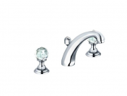 Змішувач для раковини на 3 отвори KLUDI ADLON високий виливши ручки кришталь хром 5104305G5