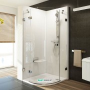 Душевой уголок полукруглый Ravak Brilliant BSKK3-80 L профиль хром стекло transparent 3UL44A00Y1