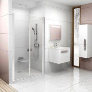 Дверь душевая прямоугольная Ravak Chrome CSDL2-110 профиль белый прозрачное стекло 0QVDC10LZ1