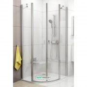 Душовий куточок Ravak Chrome CSKK4-80 напівкруглий профіль сатин скло transparent 3Q140U00Z1