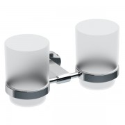 Два стакана для зубных щеток с держателем Ravak Chrome CR 220 хромированная латунь матовое стекло X07P189