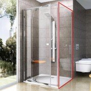 Стінка для душової кабіни Ravak Pivot PPS-90 профіль полірований алюміній скло transparent 90G70C00Z1