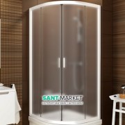 Душовий куточок напівкруглий Ravak Blix BLCP4-80 профіль білий скло grape 3B240100ZG