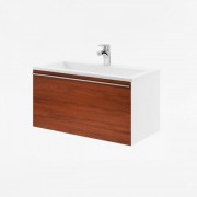 Тумба под раковину подвесная Ravak Clear SD 800 ДСП/МДФ белый/черешня X000000758