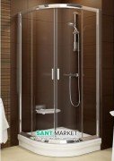 Душовий куточок напівкруглий Ravak Blix BLCP4-90 профіль хром скло grape 3B270C00ZG