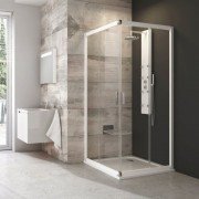 Душовий куточок квадратний Ravak Blix BLRV2-90 профіль полірований алюміній скло grape 1LV70C00ZG