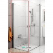 Дверь душевая распашная Ravak Chrome CRV1-90 профиль сатин стекло transparent 1QV70U01Z1