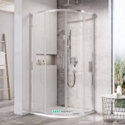Душовий куточок напівкруглий Ravak Blix Slim BLSCP4-80 профіль полірований алюміній скло transparent X3BM40C00Z1