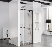 Дверь душевая прямоугольная Ravak Pivot PDOP1-100 профиль черный стекло transparent 03GA0300Z1