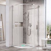Душовий куточок напівкруглий Ravak Blix Slim BLSCP4-90 профіль полірований алюміній скло transparent X3BM70C00Z1